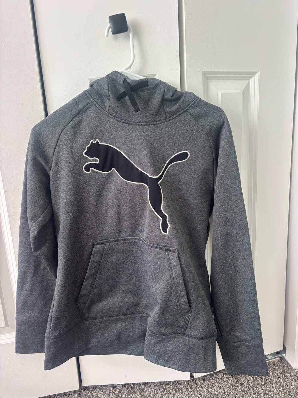 Puma Charcoal Gray Hoodie with Black Puma Logo